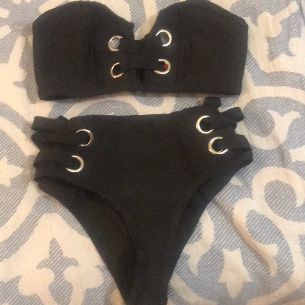 Black fashion nova high waist bikini